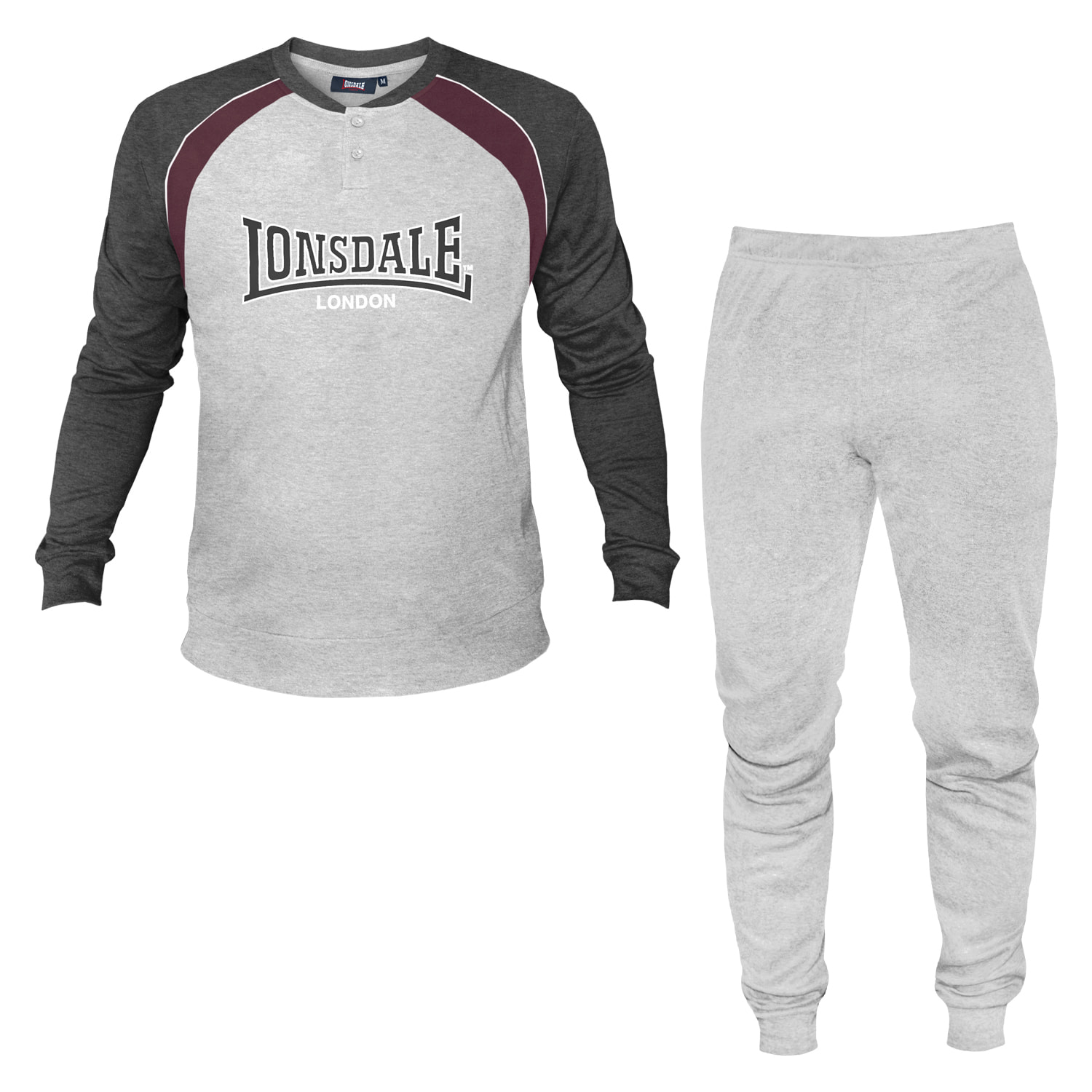 Pigiama Uomo LONSDALE Caldo Cotone Interlock Manica Lunga