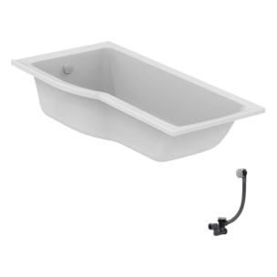 Baignoire bain douche 170 x 80 cm gauche Connect Air + vidage Chromé