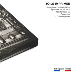Tableau noir et blanc métropolitain Paris Toile imprimée