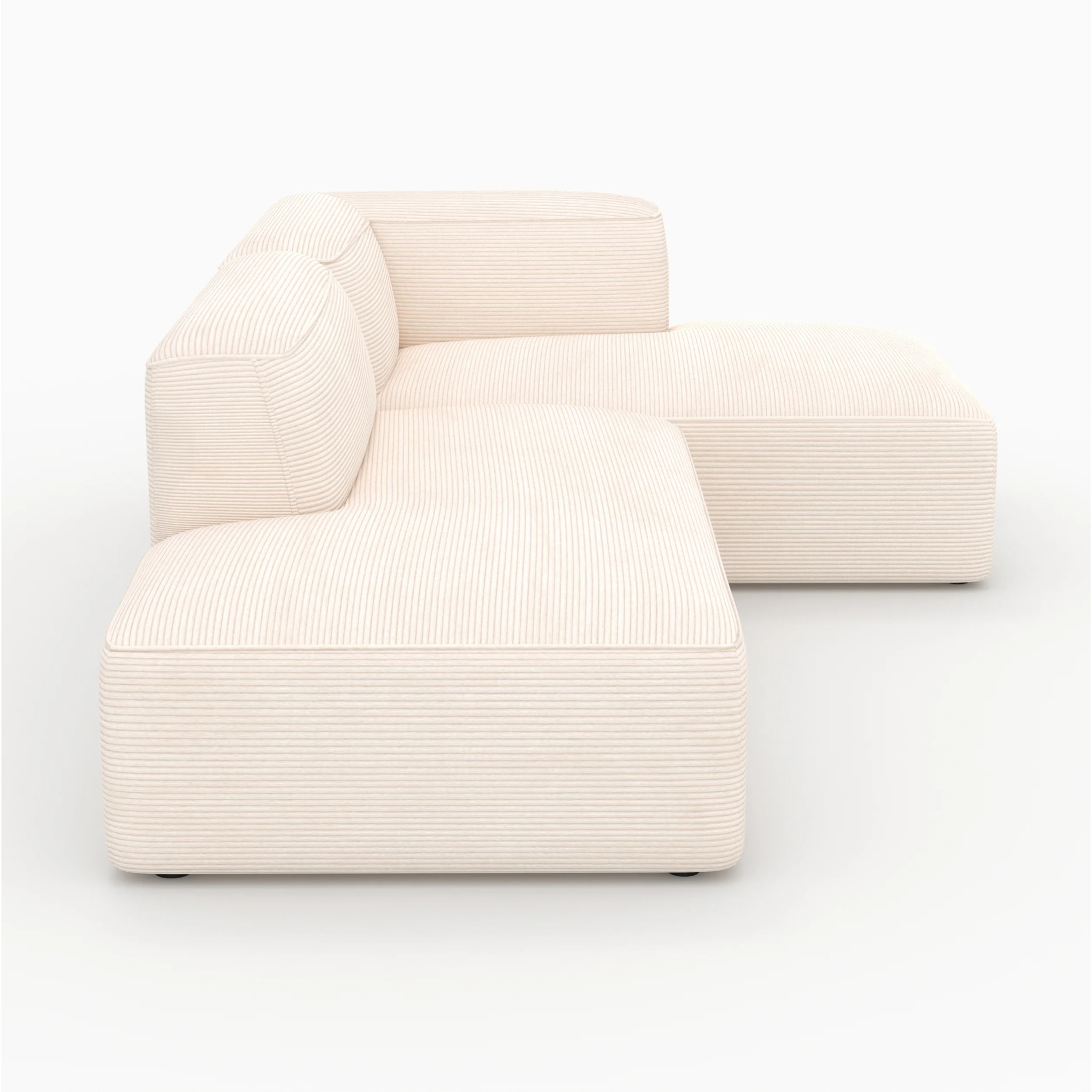 Canapé d'angle droit modulable en velours côtelé 4 places - Mina