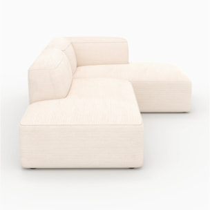 Canapé d'angle droit modulable en velours côtelé 4 places - Mina