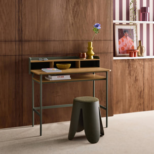 Bureau métal et décor bois 3 niches MOLTO