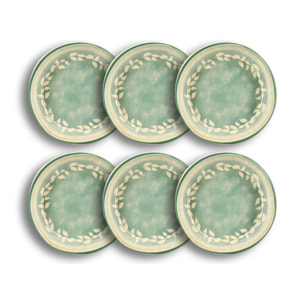 Lot de 6 coupelles en faïence verte 20cm CAPRIA