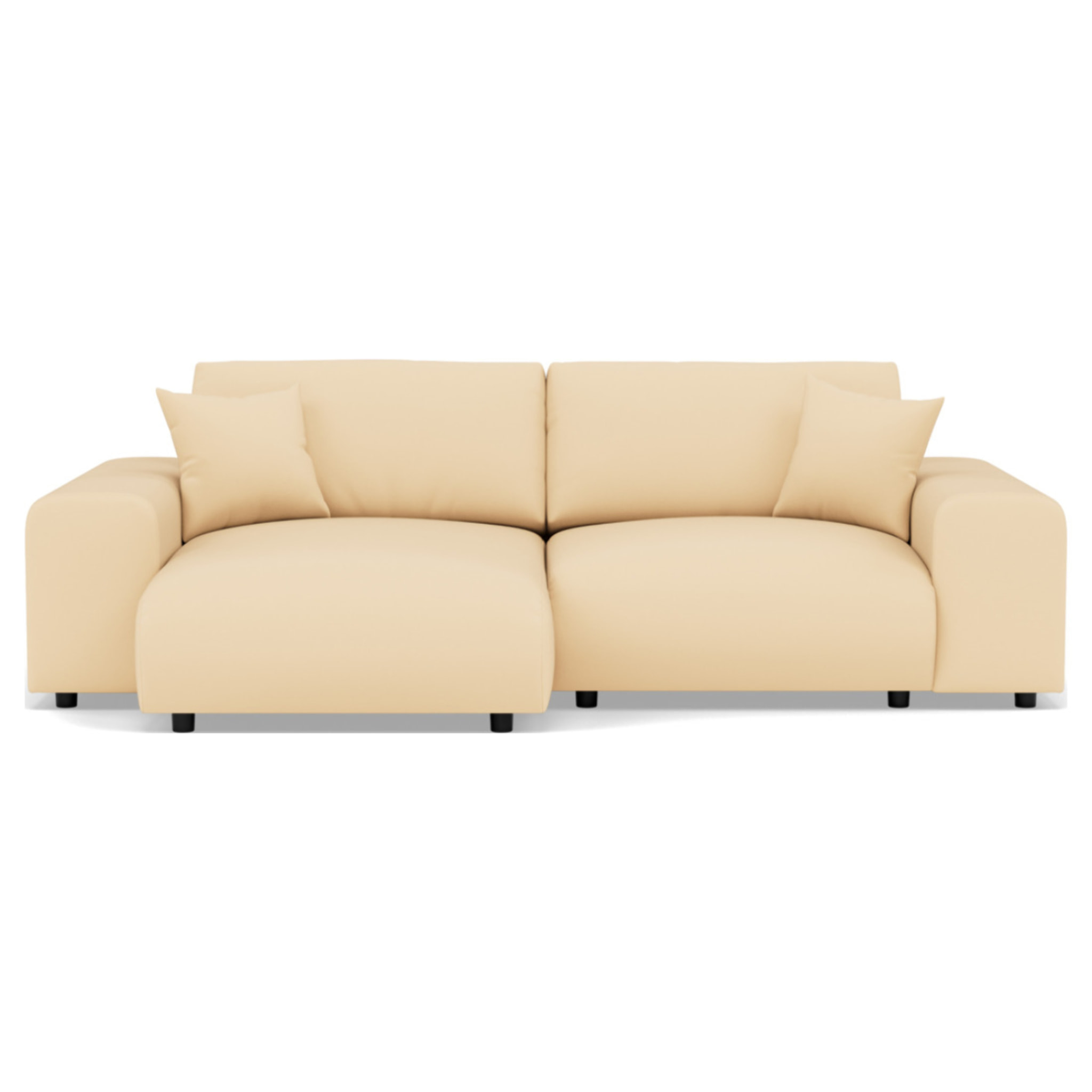 Garance - canapé d'angle réversible 4 places en simili - Beige