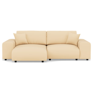 Garance - canapé d'angle réversible 4 places en simili - Beige