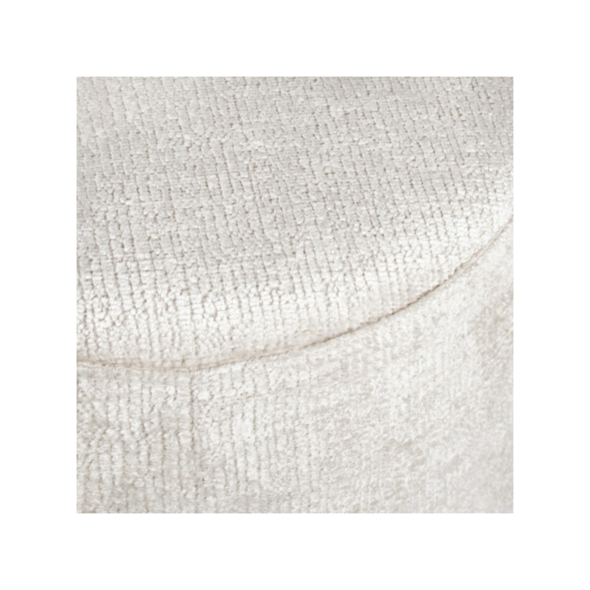 Pouf et repose pied 41 cm cylindrique en tissu côtelé écru - TUBE