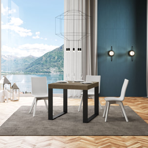 Tavolo allungabile 90x90/246 cm Tecno tortora gambe antracite