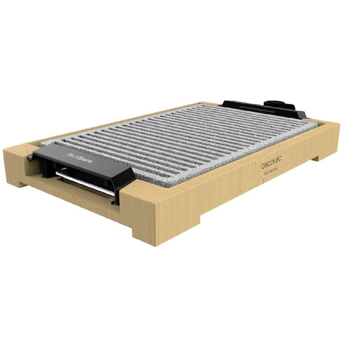 Cecotec Plancha de asar eléctrica Tasty&Grill 2000 Bamboo LineStone. Potencia 20