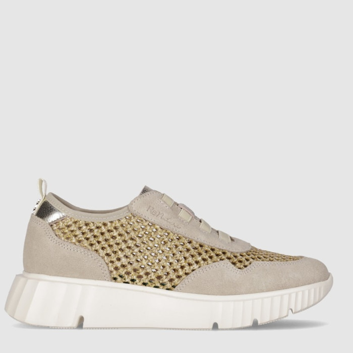 Zapatos de Piel - Beig - Tacón: Bajo