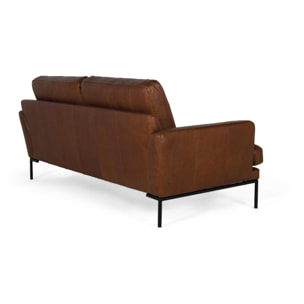 Sofá de piel de 3 plazas - 83 x 200 x 90 cm