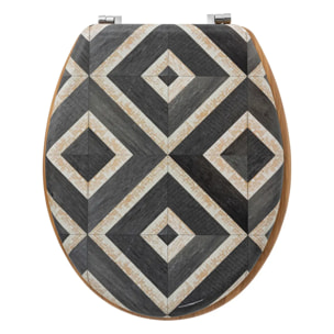 Abattant WC noir et beige "Canvas"