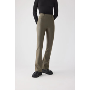 TERMICO Pantaloni effetto pelle a zampa push-up
