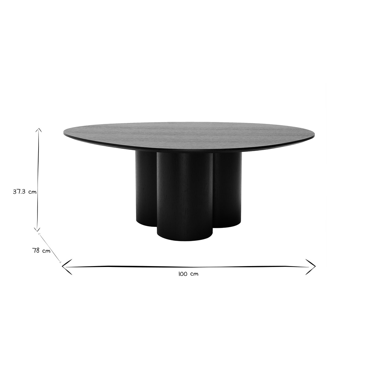 Table basse design bois noir L100 cm HOLLEN