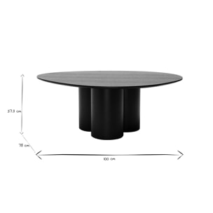 Table basse design bois noir L100 cm HOLLEN