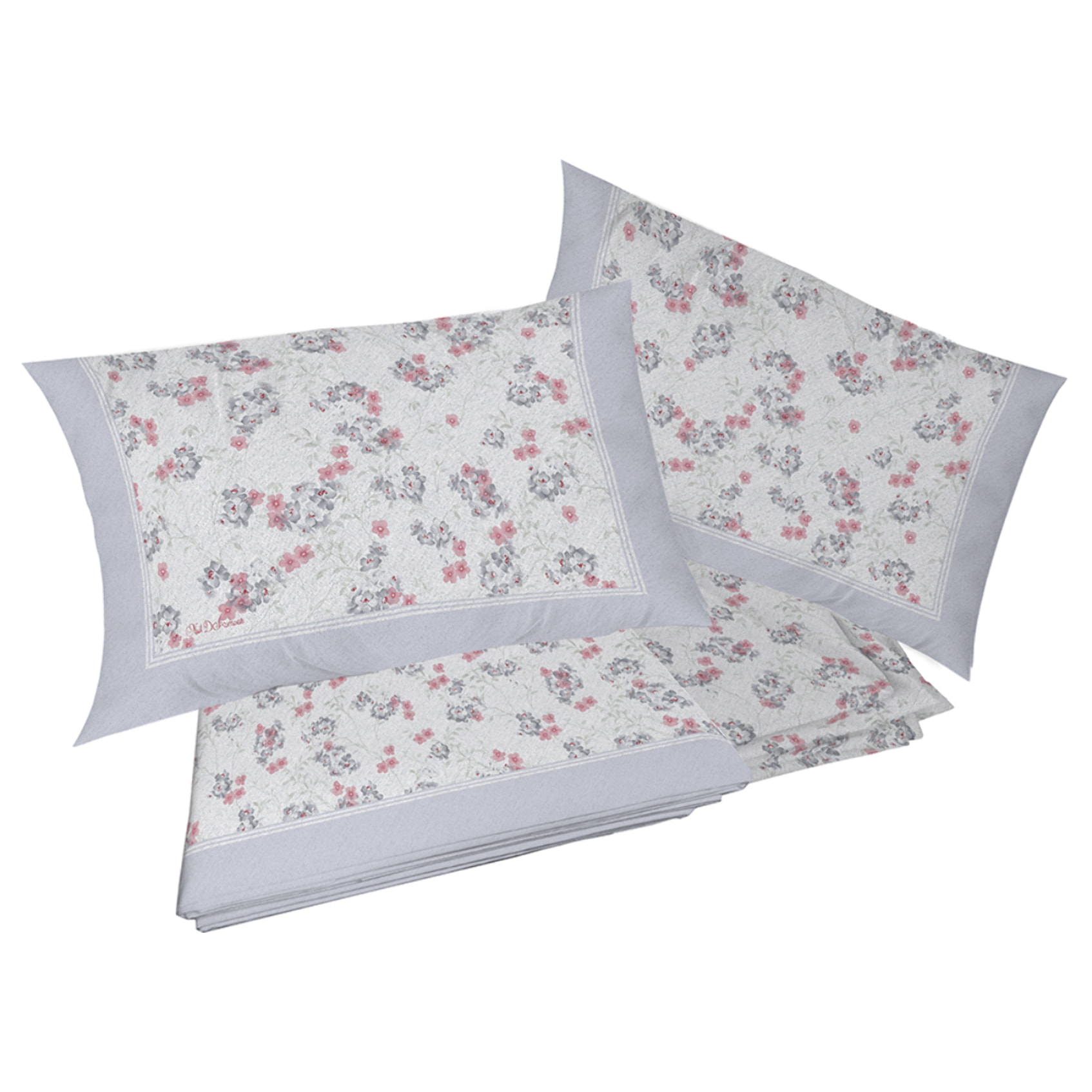 Completo letto in flanella petra grigio flanella 100% cotone