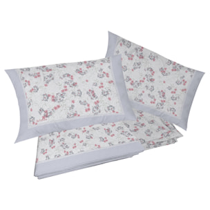Completo letto in flanella petra grigio flanella 100% cotone