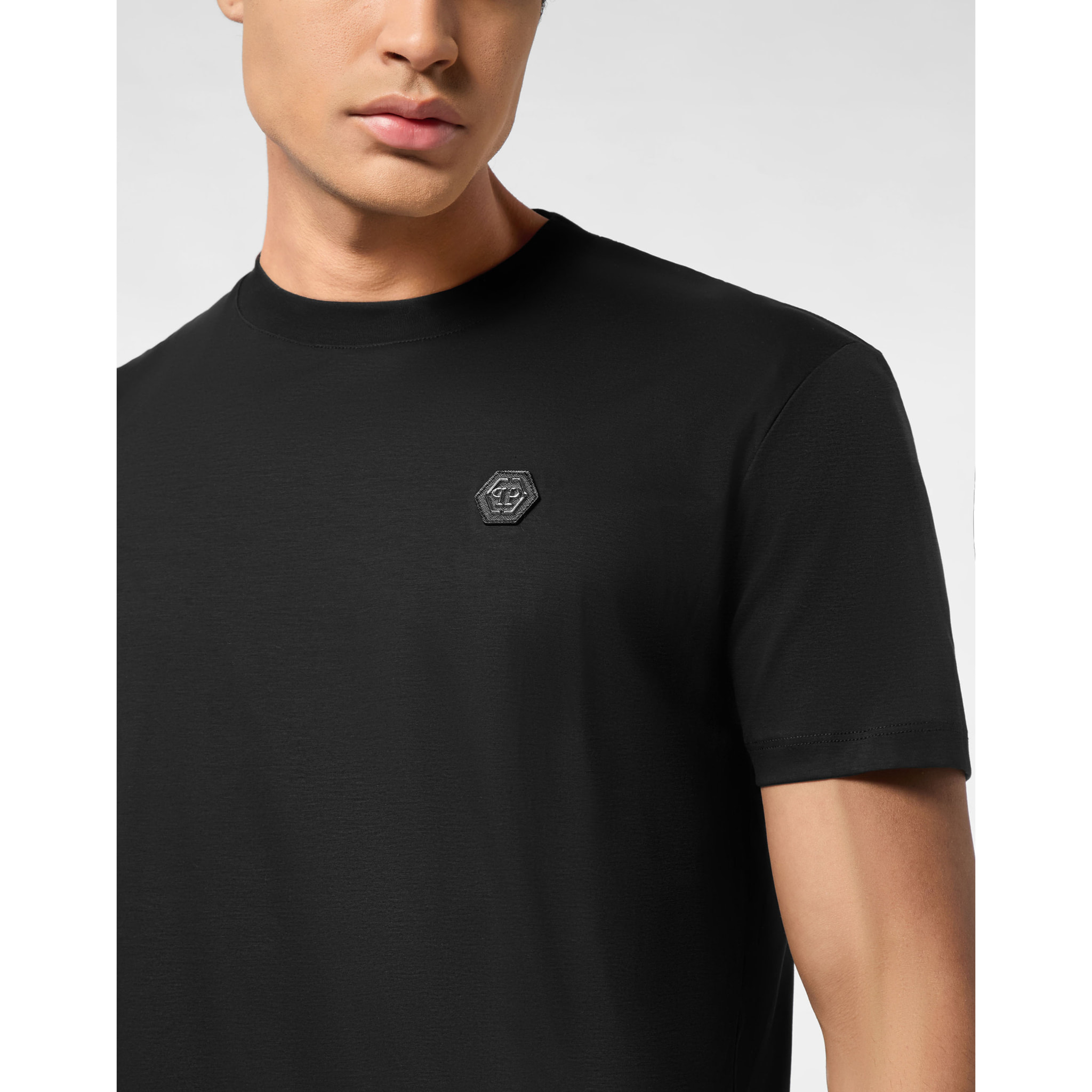 PHILIPP PLEIN Camiseta de cuello redondo y manga corta HEXAGON