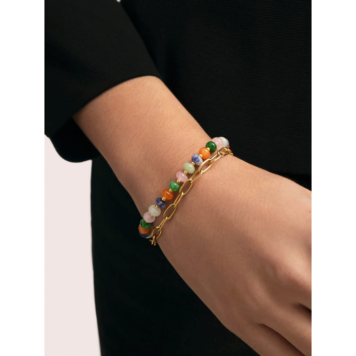 Bracciale Alpine Stones Acciao Placcato Oro