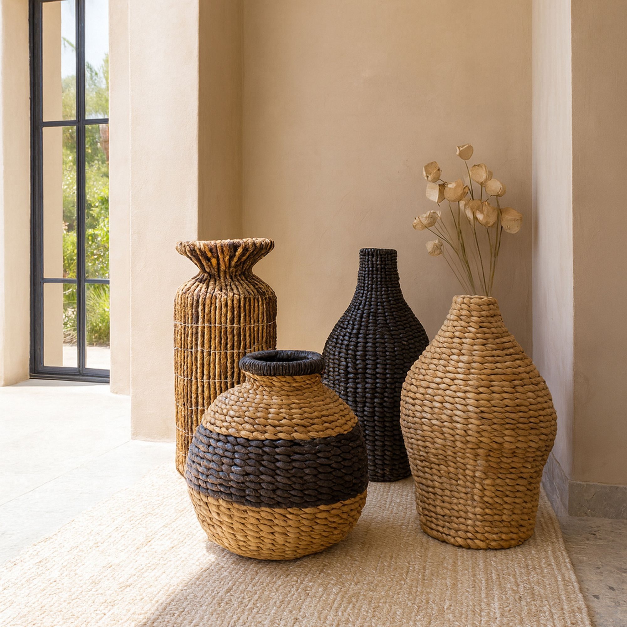 Jarre en fibre d'abaca h60cm LINA