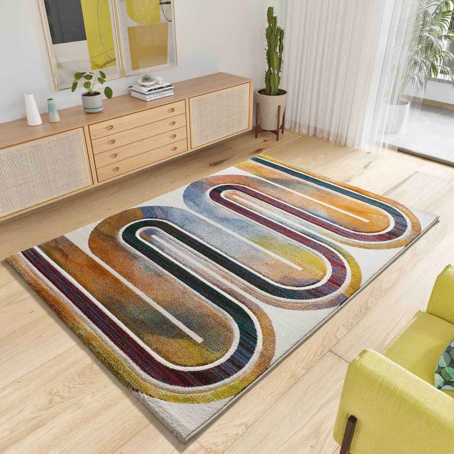 SYBIL Alfombra geométrica en multicolor, varias medidas disponibles