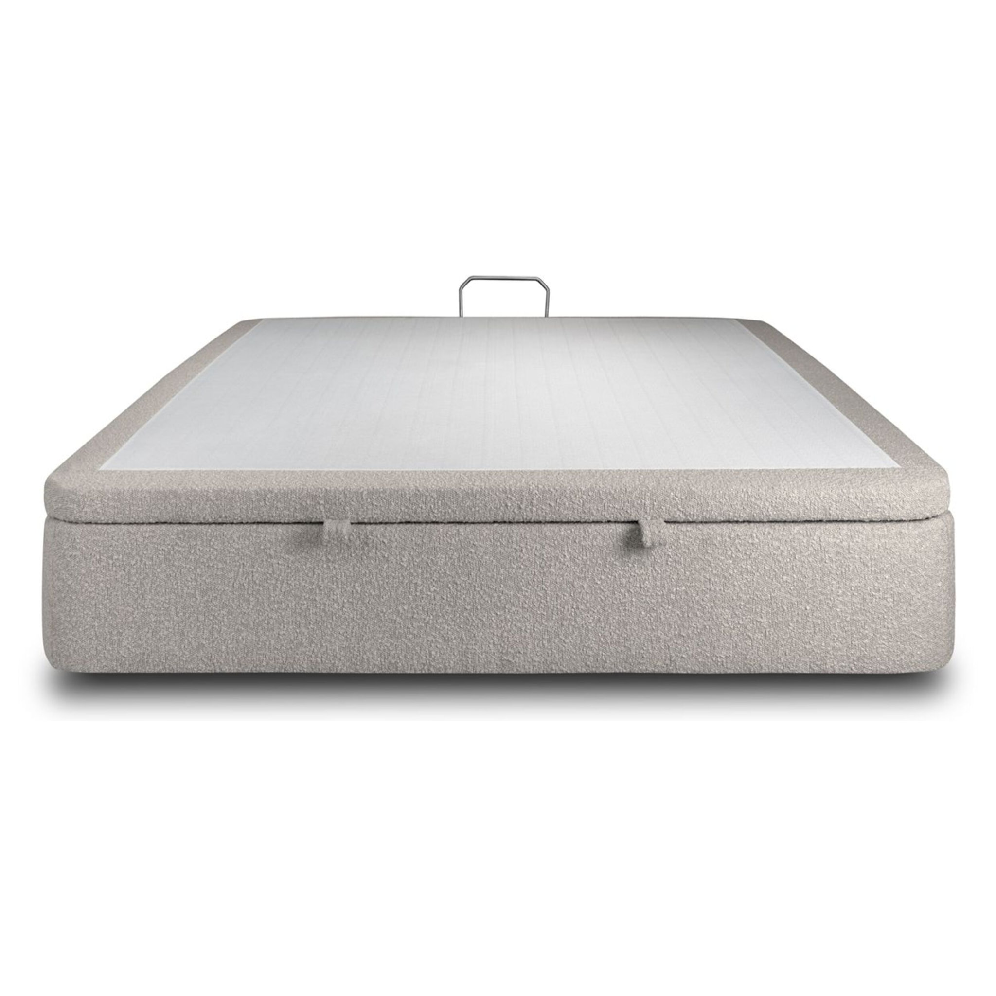 Sommier Coffre en tissu bouclette - Grand espace de rangement et ouverture facile - Montage rapide, adapté à tous les matelas - Hauteur Totale de 39cm - 2 places