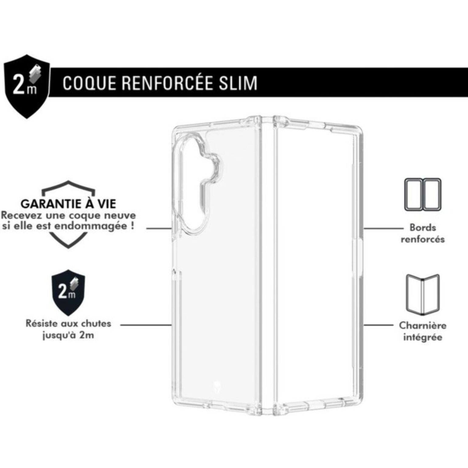 Coque FORCE CASE Samsung Z Fold 7 renforcé transparente