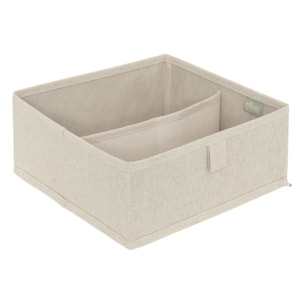 Rangement tiroir "Groomy" 2 compartiments beige 24x10,2cm