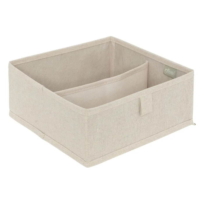 Rangement tiroir "Groomy" 2 compartiments beige 24x10,2cm