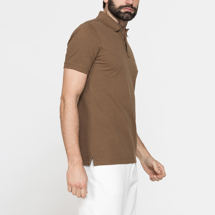 POLO MANICA CORTA IN COTONE E LINO
