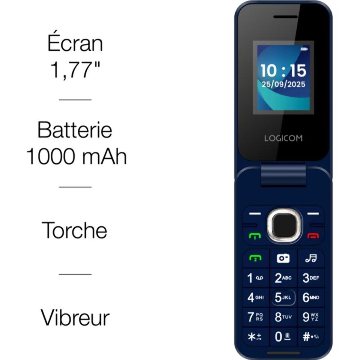 Téléphone portable LOGICOM Fleep 460 Bleu