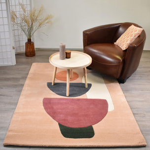 Tapis salon et chambre fait à la main en laine motif géométrique