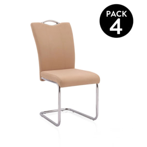 Pack 4 sillas de comedor Dana Tex Beige