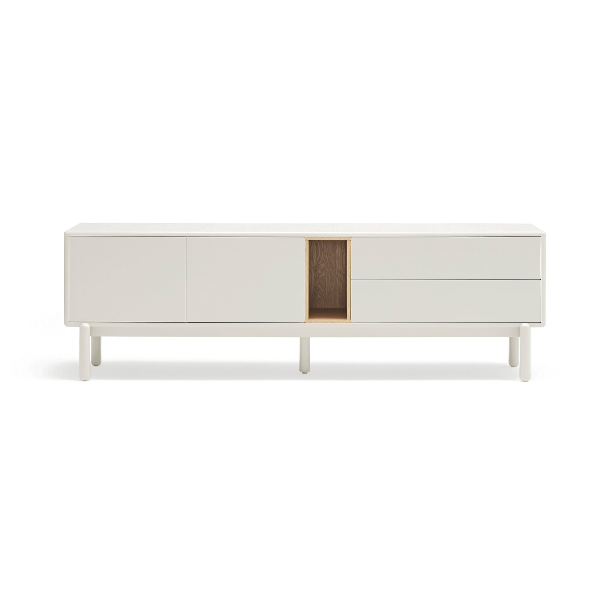 Mueble de televisión Corvo 2 puertas y 2 cajones de 180cm crema