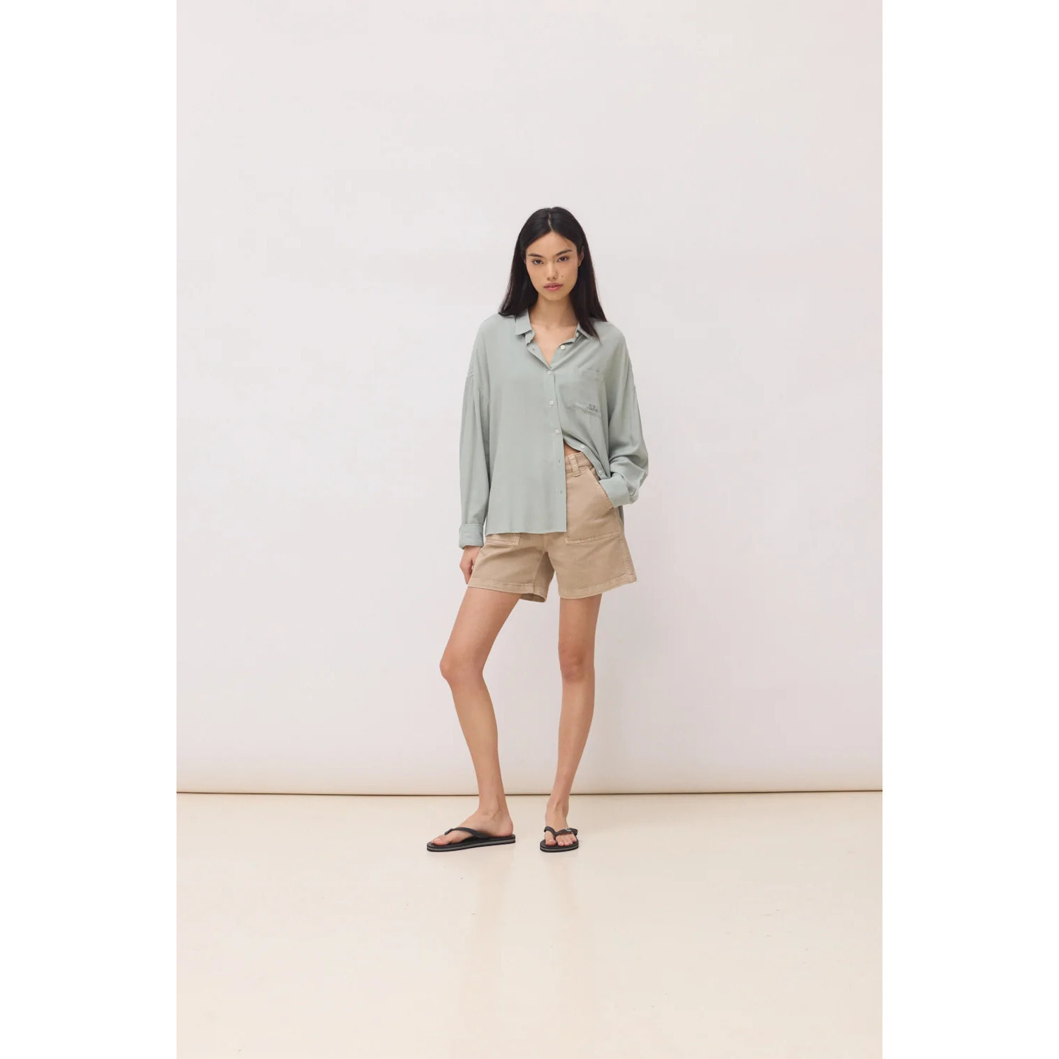 CAMISA MUJER WASHED SAGE