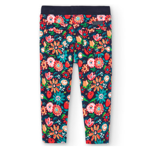 Pantalón felpa flores de bebé niña