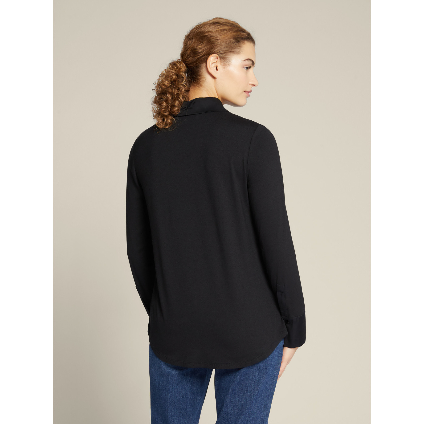 Elena Mirò - Camiseta de viscosa ECOVERO™ - Negro