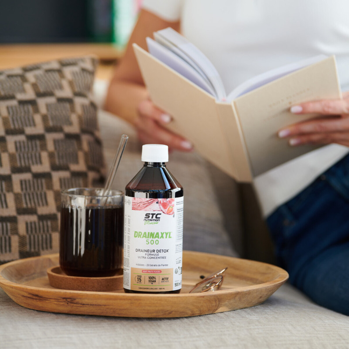 STC NUTRITION - Drainaxyl 500 - 4 actions : Brûle-graisses, Digestion ventre plat, Circulation jambes légères, Drainant, Détoxifiant - 23 Extraits de plantes dont Elim'Real® - 500ml