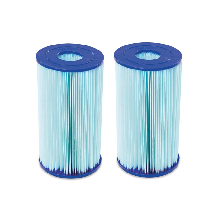 Lot de 2 cartouches filtrantes type IV pour pompe de piscine – Ø10xH20cm compatibles avec piscine Amazonite