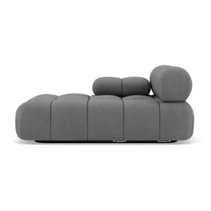 Ruby - module d'assise méridienne gauche en velours texturé - Gris