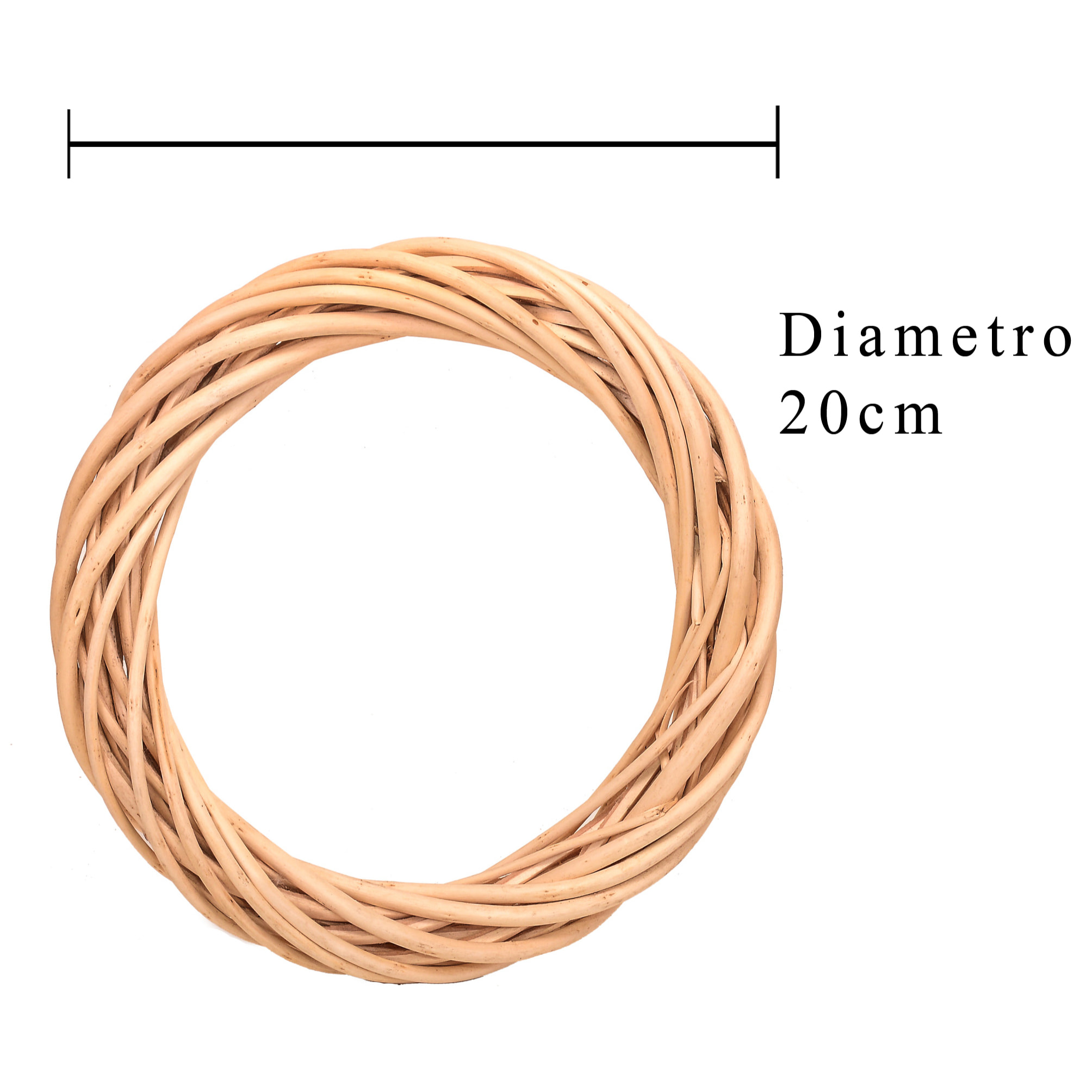 Coroncina Di Rattan Chiara. Larghezza 20 Cm - Pezzi 12 - 20X3X20cm - Colore: beige - Bianchi Dino - Corone