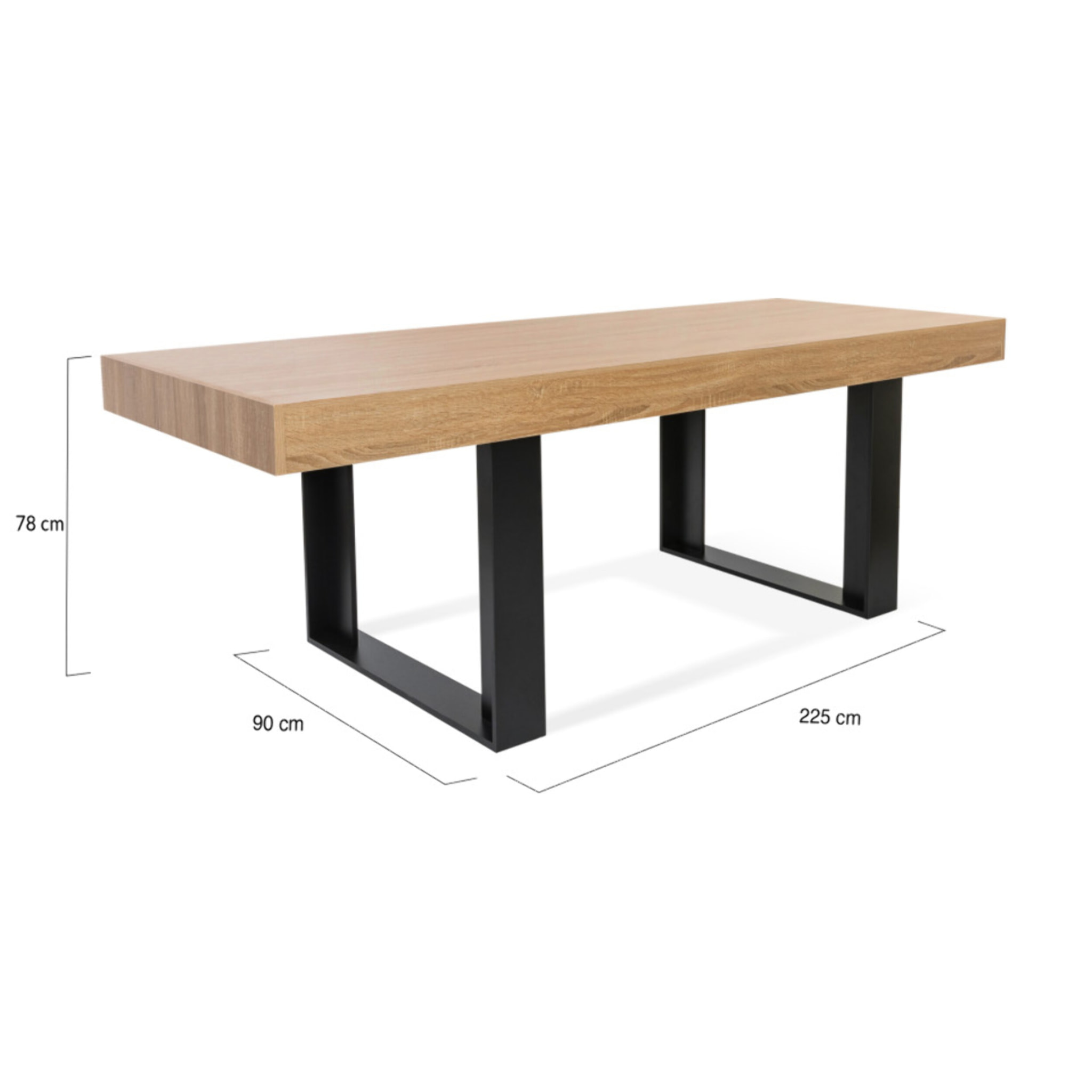 Table repas Brixton - Bois - Noir