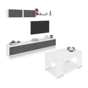 Pack salón con mesa de centro Arlet Plus V2 Blanco Artik (Blanco Mate) - Óxido