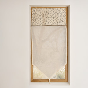 Vitrage coton à parement végétal et bas pointe - Beige