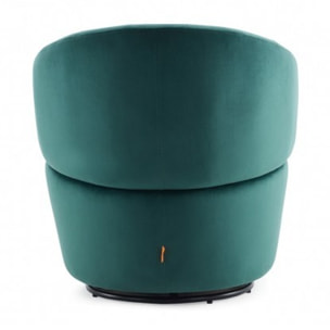 Fauteuil rond pivotant en velours - 5 coloris - ROMANE