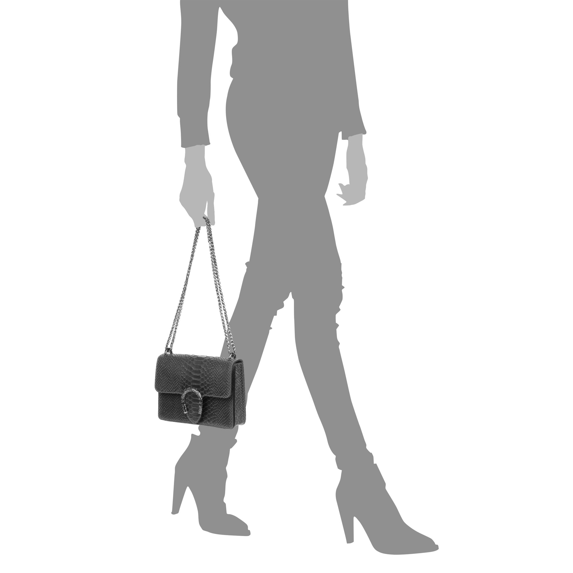 Lorenza Borsa a mano Donna.Pelle autentica Scamosciata Incisione Serpente