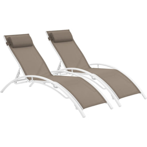 Bain de soleil en aluminium "Beauty" - Phoenix - Taupe - Lot de 2