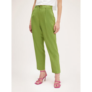 Motivi - Pantaloni carrot misto lino - Verde chiaro