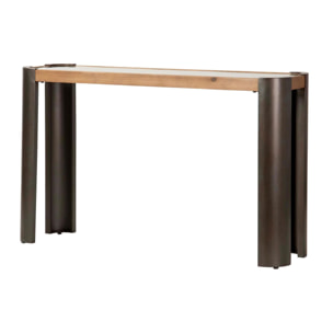 Consola Madera Metal Marron Negro 132x36x81 Cm