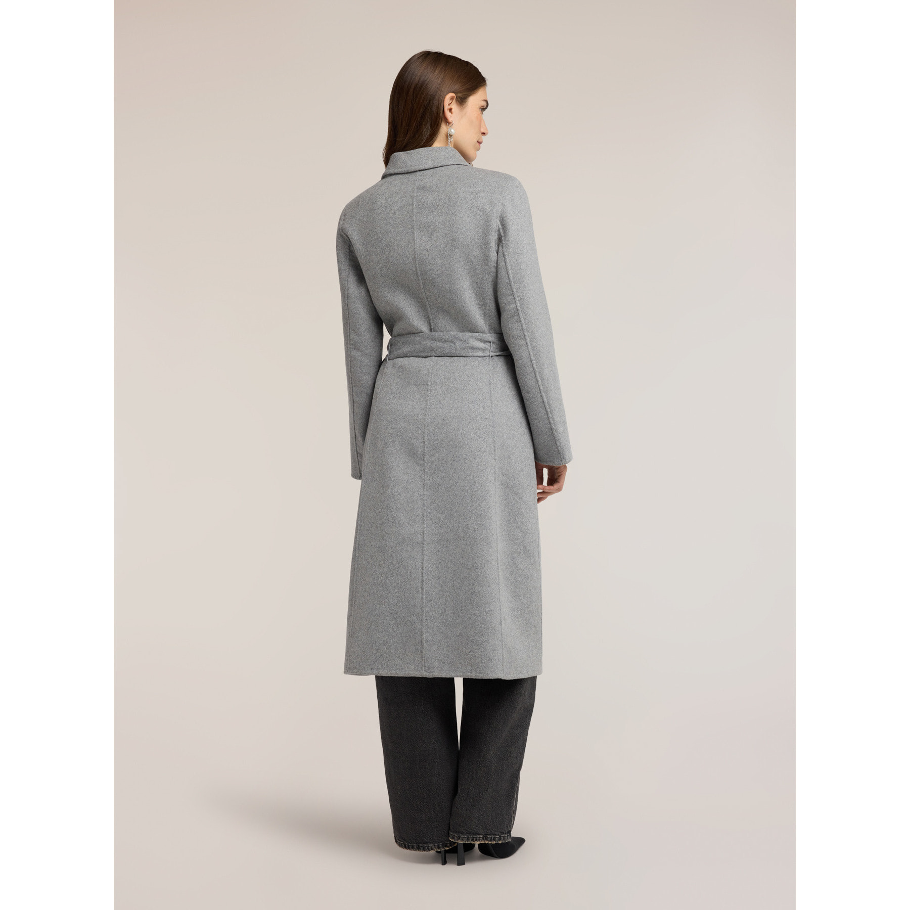 Motivi - Cappotto cinturato doppiopetto in misto lana - Grigio