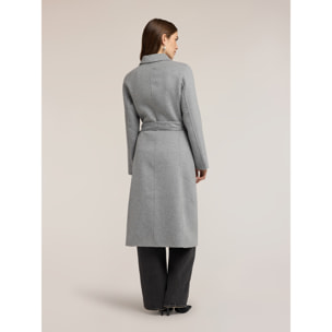 Motivi - Cappotto cinturato doppiopetto in misto lana - Grigio